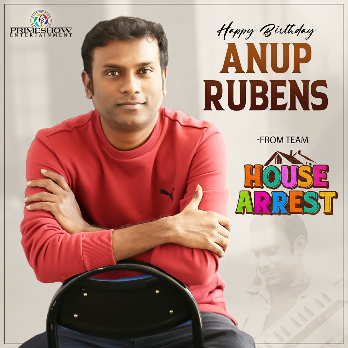 Team #HouseArrest Wishing the Cool and Lovely Music director @anuprubens a Very Happy Birthday.

@Sekhar_Dreamz @boselyricist @Chaitanyaniran @Niran_Reddy @AsrinReddy @Actorysr @IamSaptagiri @ChotaKPrasad @Yuvadop @Primeshowtweets @ARMusic2021
#HBDAnupRubens