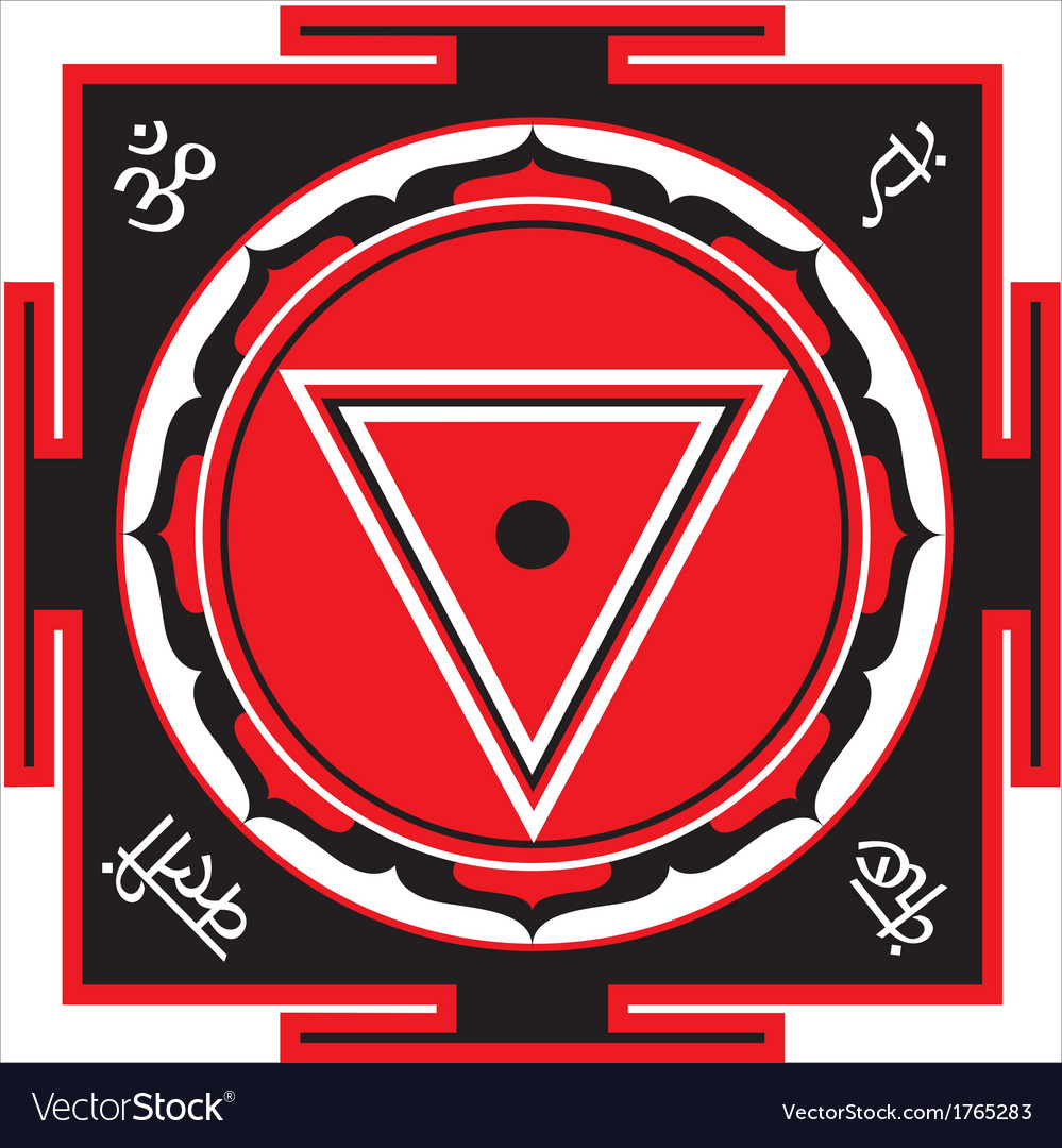 Communion takes it all further. The Kali Yantra or Primordial Image. "This ancient symbol, a triangle with the bindu, or spark of life, at the center, is associated with the Triple Goddess..."