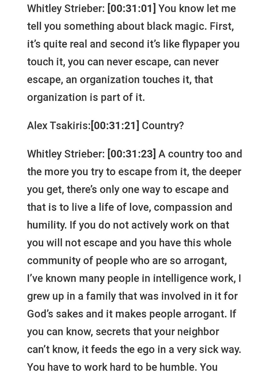 The knowledge of repressed conditioning mixed with the later Ishtar related experiences fascinates me. The Vernal Equinox. The Goddess. Triangles. The intelligence community. Black magic. Interview with Alex Tsakiris:  https://skeptiko.com/whitley-strieber-mkultra-flypaper-480/