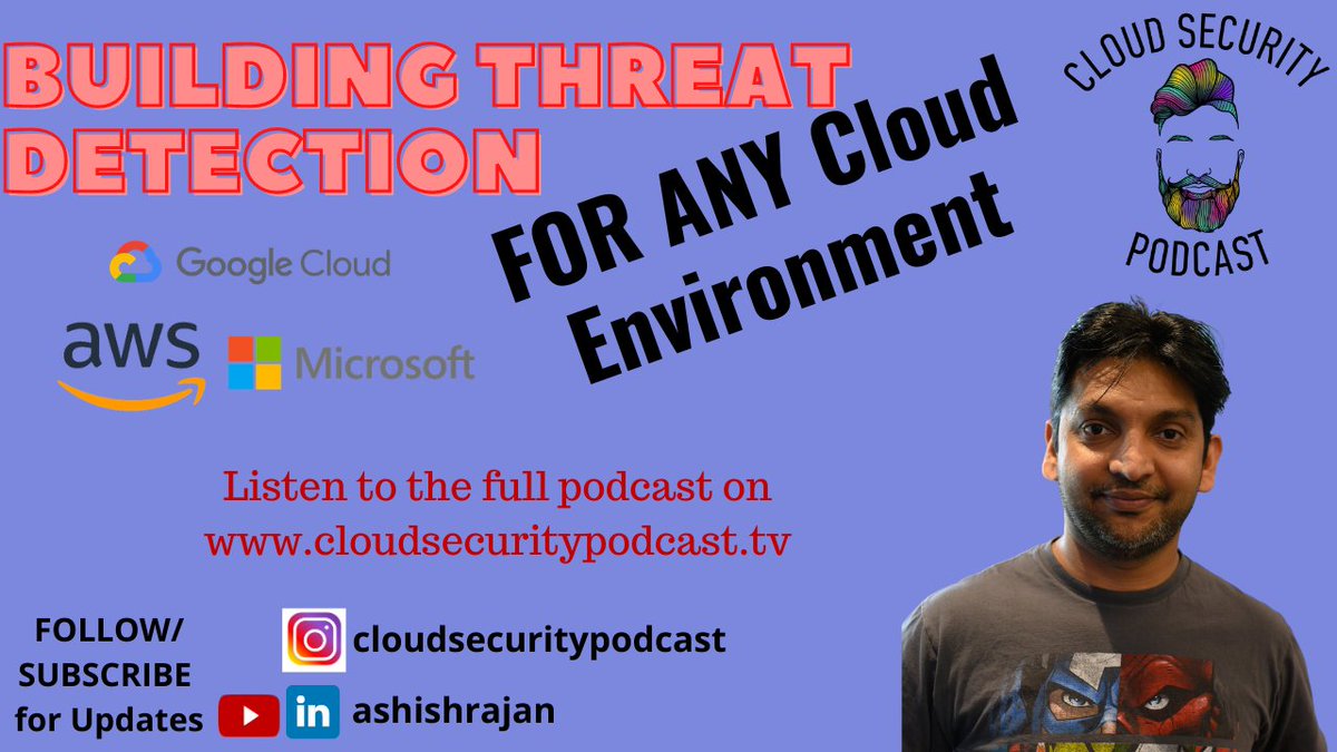 USE THIS TO START BUILDING CLOUD DETECTION PLAYBOOK!😱 - @ashwinpatil  cloudsecuritypodcast.tv/season-2/build…

#threathunting #clouddetection #cloudsecuritypodcast #cybersecurity #cloudsecurity #detectionresearch