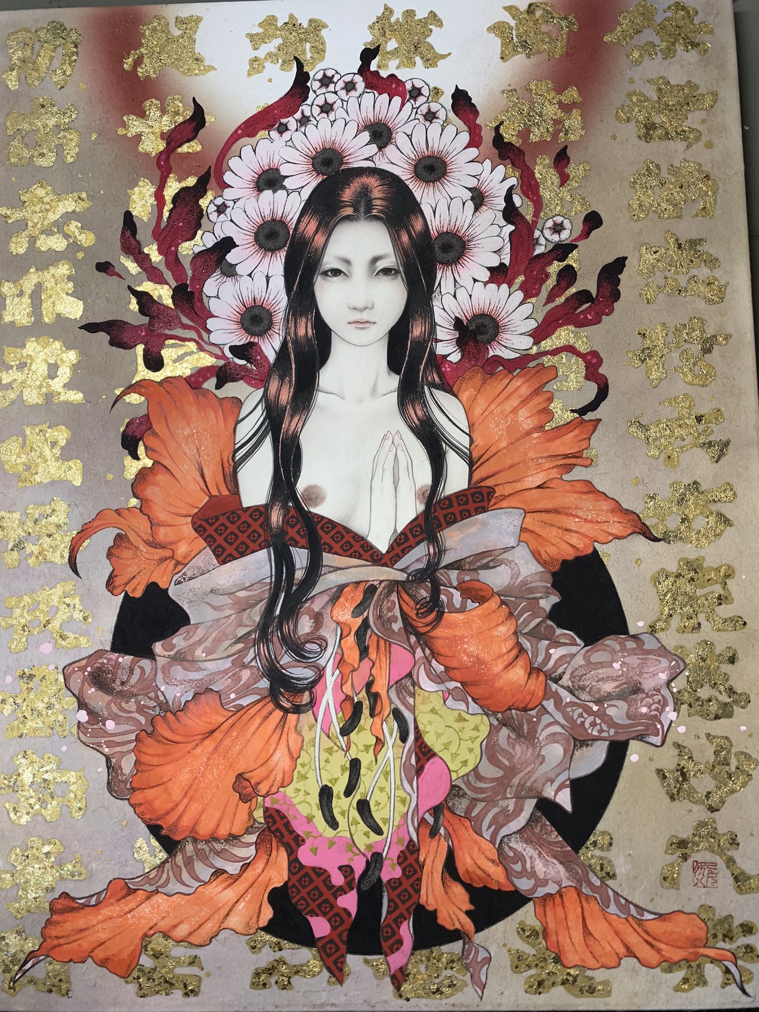 ○日本画版画 妃耶八「艶」