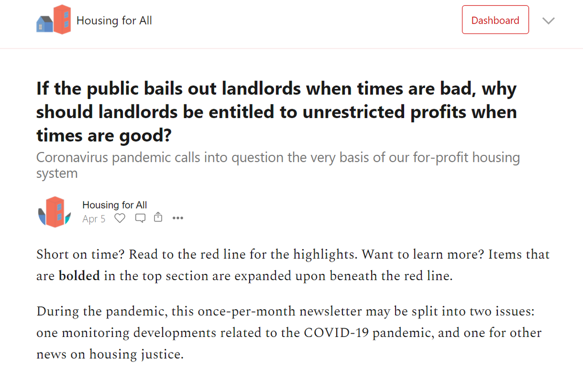 Urgent_Possible's tweet photo. See our latest newsletter, which discusses how the
Coronavirus pandemic calls into question the very basis of our for-profit housing system. #HousingForAll 

Read all our issues and subscribe>> https://t.co/Rs1WCZnorY https://t.co/kf9aKasNmy