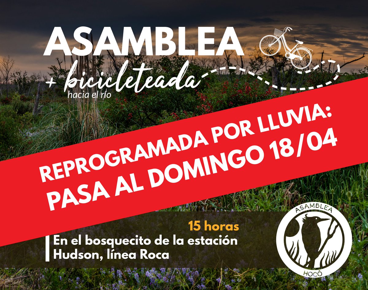 santacatalinaRN's tweet photo. 𝑯𝑶𝒀 𝑨𝑺𝑨𝑴𝑩𝑳𝑬𝑨 𝒚 𝑩𝑰𝑪𝑰𝑪𝑳𝑬𝑻𝑬𝑨𝑫𝑨 🚴🏻♀️🌳
@AsambleaHoco realizará esta actividad al aire libre en defensa de los Humedales y del Bosque Ribereño de Hudson - Hocó
#ReservaNaturalYA
#leydehumedalesYA
#humedales
#berazategui
#HudsonHumedales
#bicicleteada
#bosque https://t.co/9LwZAxjixQ