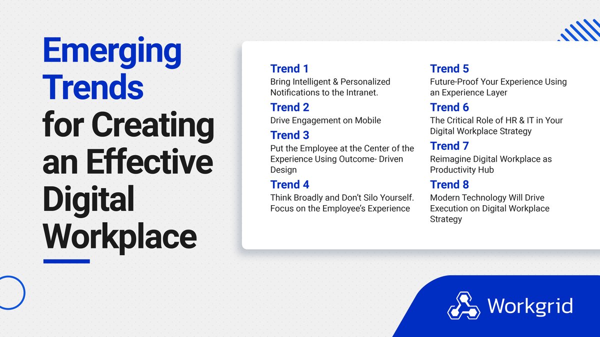 8 trends you need to understand to modernize the #digitalworkplace (here’s one now: bring personalized notifications to the #intranet). Learn more from @troycampano at #GartnerDWS Use code PCC21SP to save $475 to save: spr.ly/6010H2PMq #employeeexperience #IT