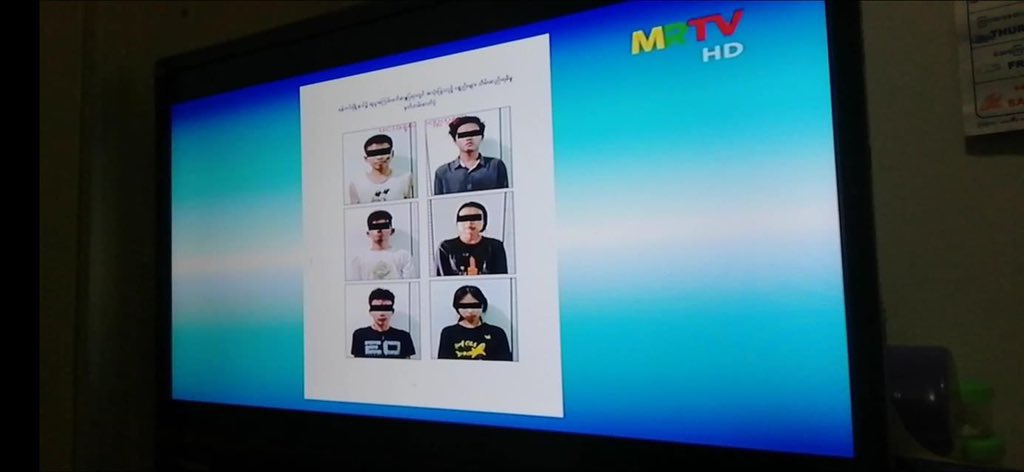 Teens from Yankin, who were abducted by terrorists this morning, are on MRTV news tonight at 8 PM. They were beaten and in the picture, they all with a lot of blood. #WhatsHappeningInMyanmar #Apr18Coup