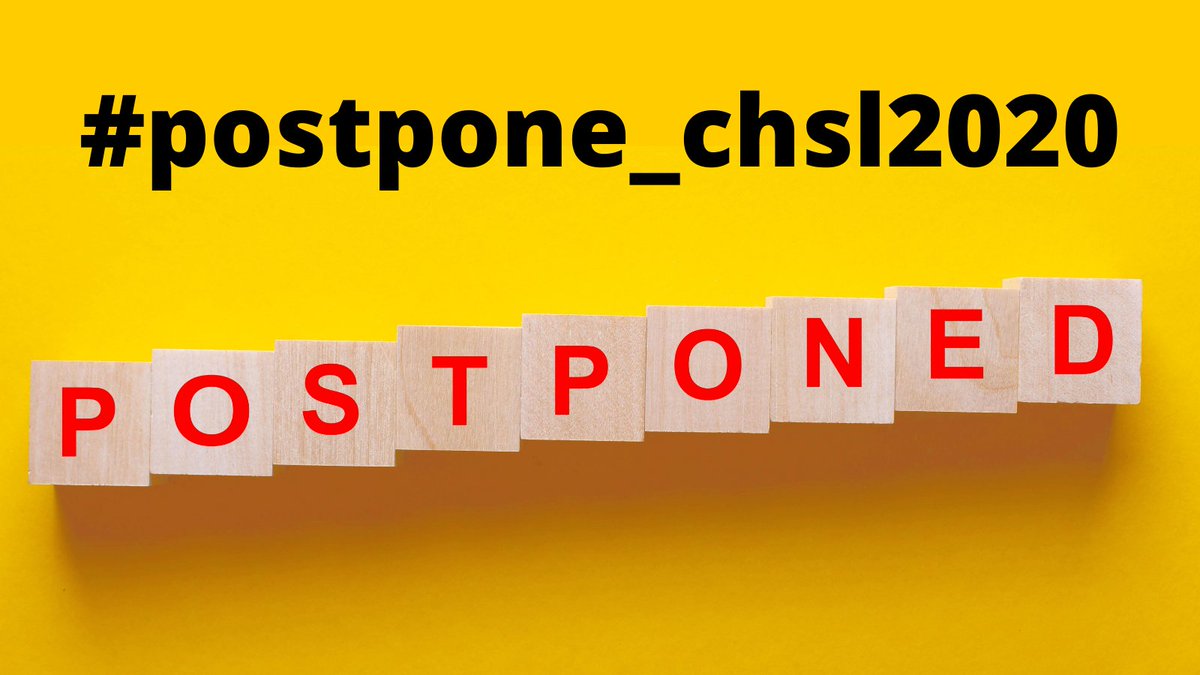 ANKITRANWARANWA's tweet photo. #POSTPONE_SSC_CHSL
#POSTPONE_SSC_CHSL
#postpone_chsl2020
#StudentsLivesMatter 
Postponement of the exams will help our hospitals and ourselves too.
@abhinaymaths 
@RaMoSirOfficial https://t.co/Ubue5xF9bf