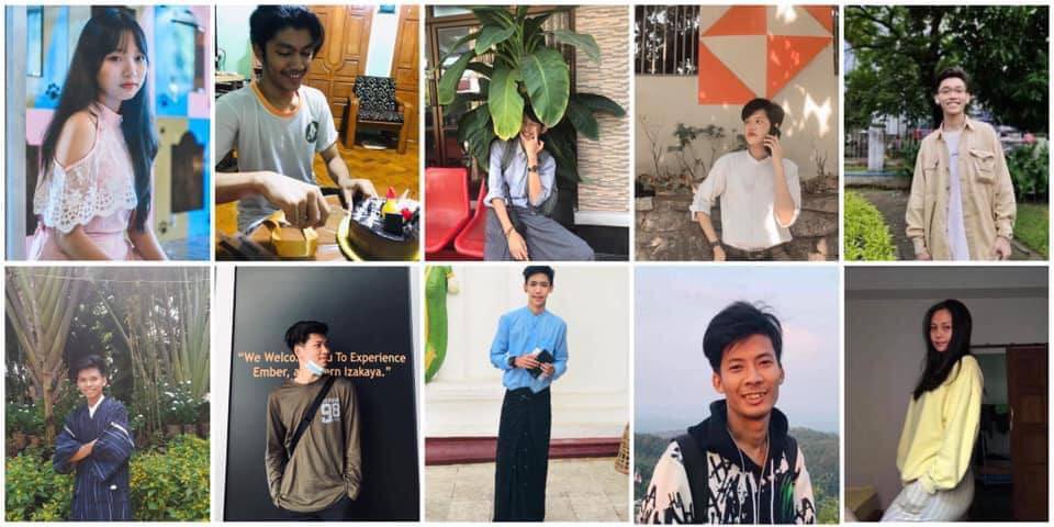 Miko9016's tweet photo. 6 Young Yankin residents terrorists abducted last night are photographed and accused for possession of defense items on Military owned MWD channel tonight, appeared brutally tortured and beaten. #ReleaseTheDetainess 
#WhatsHappeningInMyanmar #Apr18Coup 
https://t.co/Et209KlVcL
