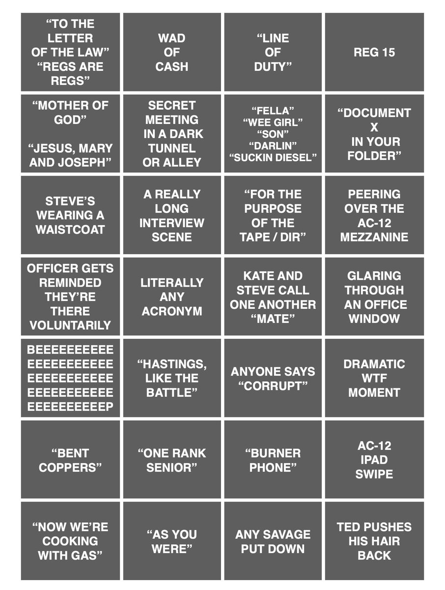 Bingo cards at the ready for episode 5! #LOD