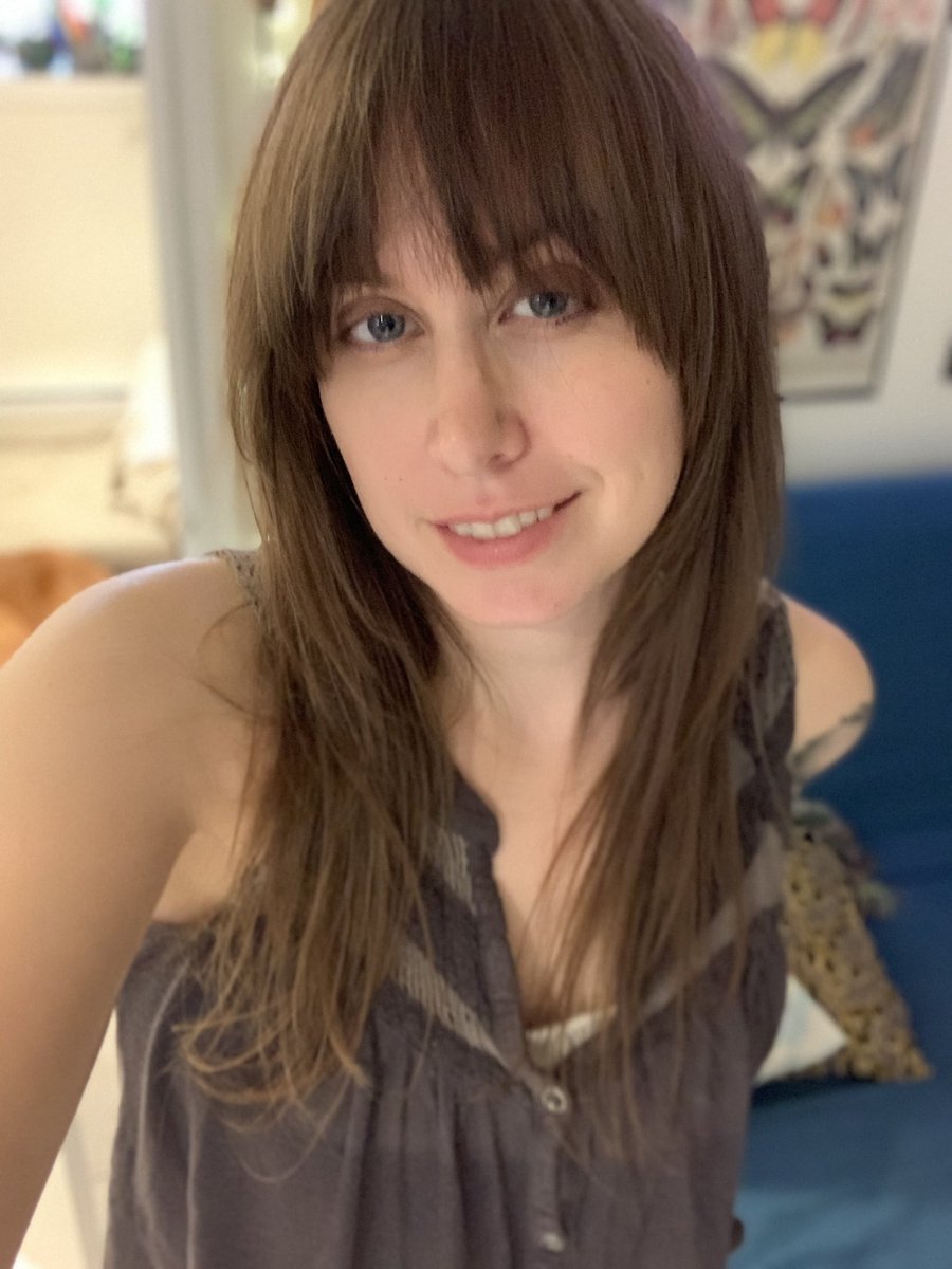 TheItchyZebra's tweet photo. Did I just cut all my hair off despite having no idea what I’m doing? Yup. Is it a mess? Also yea. But is it less of a care / sensory nightmare now that it’s a lot less weight? Yup. Gah. At least with lockdown I can grow it out b4 having to see ppl in person again 😬 https://t.co/ovKQS7Divr