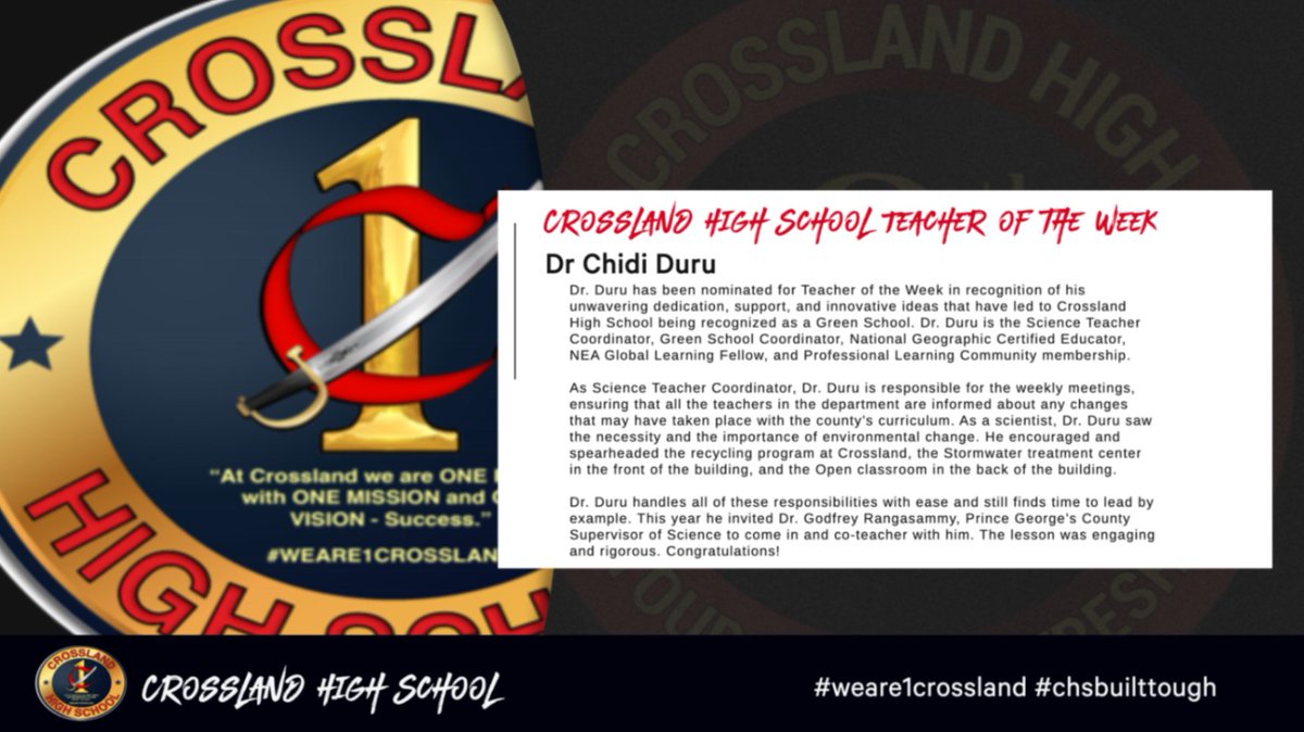 Crossland High School S.T.A.T. tweet media