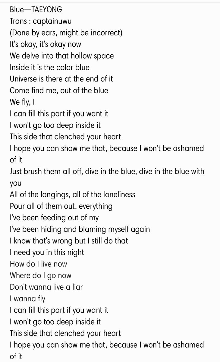 Dyva🌸 on X: FineㅡTaeyong Lyrics translation (Done by ears, sorry for  mistakes! I will revise it, there are things I couldn't hear well but this  is most of it) Your tear marks