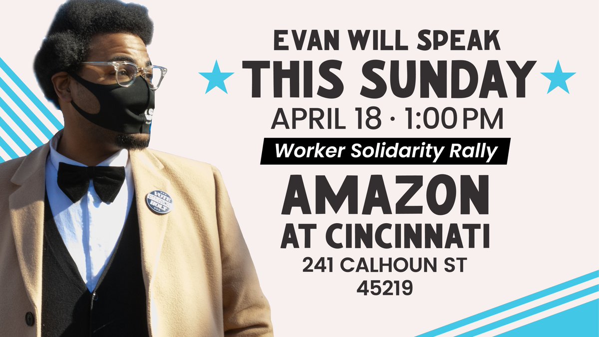voteholt's tweet image. TODAY! Join us as we take a stand to let the public know that Amazon's Union-Busting is DISGUSTING! Let’s show Cincinnati and the rest of this country what our working class movement is all about ✊🏾
#Bessemer #BessemerAlabama #AmazonWorkers #AmazonUnion #WorkerSolidarity