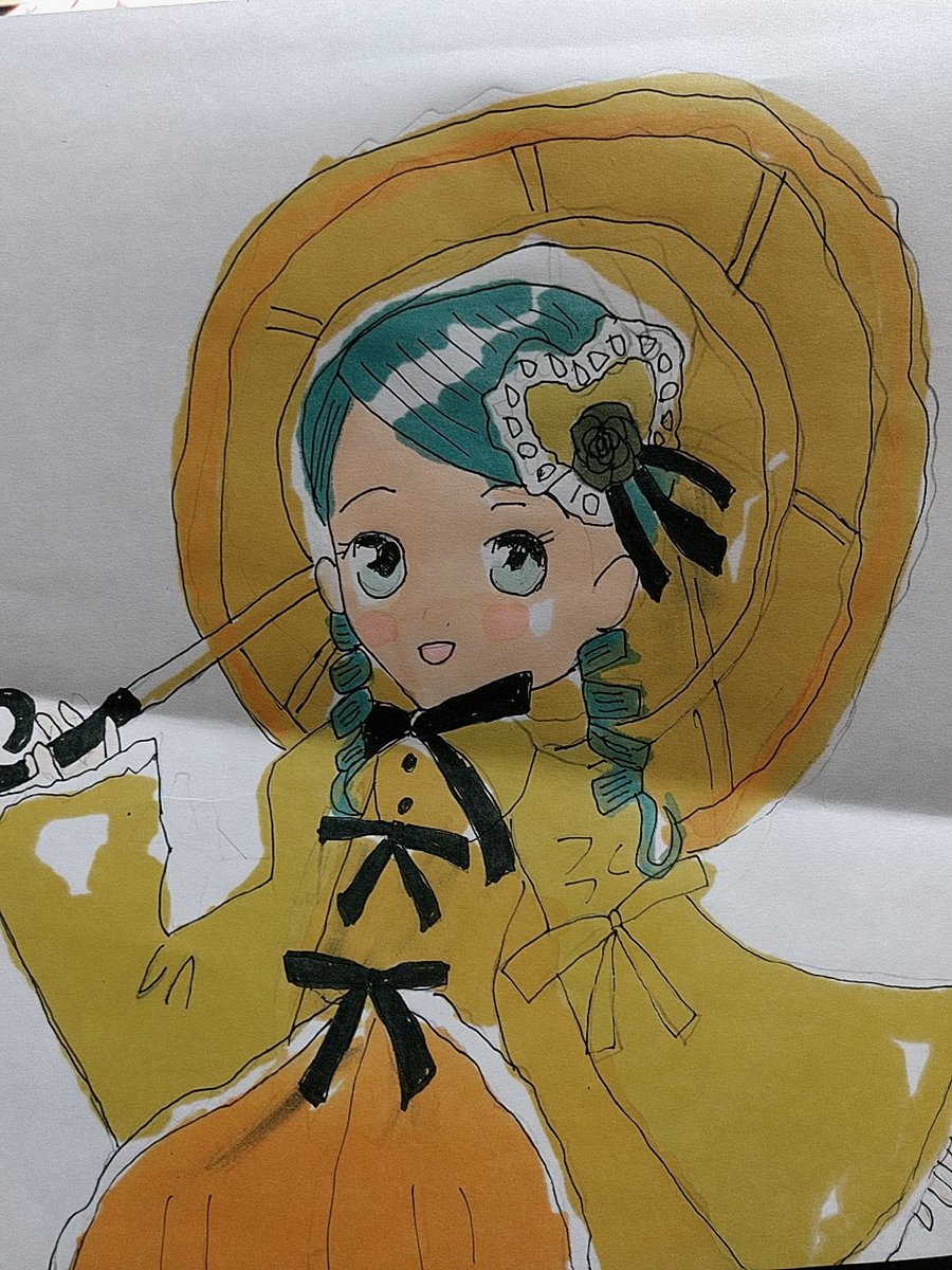 金糸雀 ローゼンメイデンより金糸雀です 模写です 模写 絵描きさんと繫がりたい 絵練習中