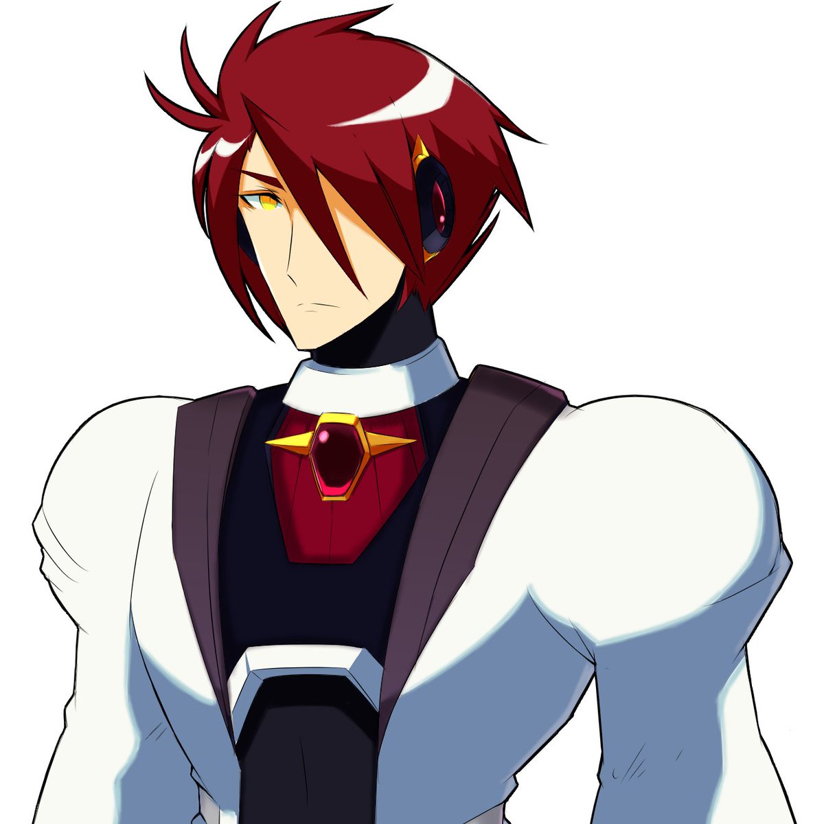 YellyDany's tweet image. Ampere wearing a labcoat (I also recorded the process for it but it may take a while to edit!)

This is also the short hair version 

#MegamanX #fanart #ReploidOC