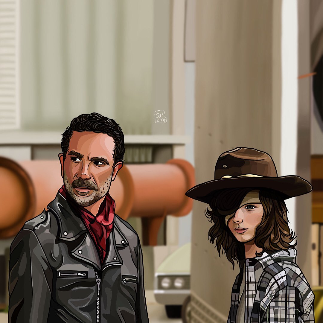 ccmegxo's tweet photo. drawing i did of @JDMorgan @chandlerriggs as #negan and #carlgrimes 
#art #artcmf #digitalart #thewalkingdead https://t.co/NhtDafMXJn