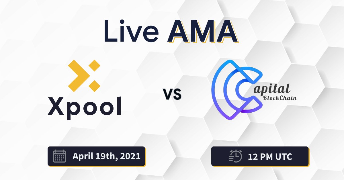 Xpoolofficial's tweet photo. 🎉We are excited to inform that our third #AMA with #Capitalblockchainx will be held at 12PM UTC on Monday!

Send your question to us on Live Q&amp;A to get reward up to $50!
🗓 DATE     : April 19th, 2021
⏰ TIME      : 12:00 PM UTC 
🏠VENUE  : https://t.co/TUDDPrXkkX
#XPO #Xpool https://t.co/7qnsib07Lj