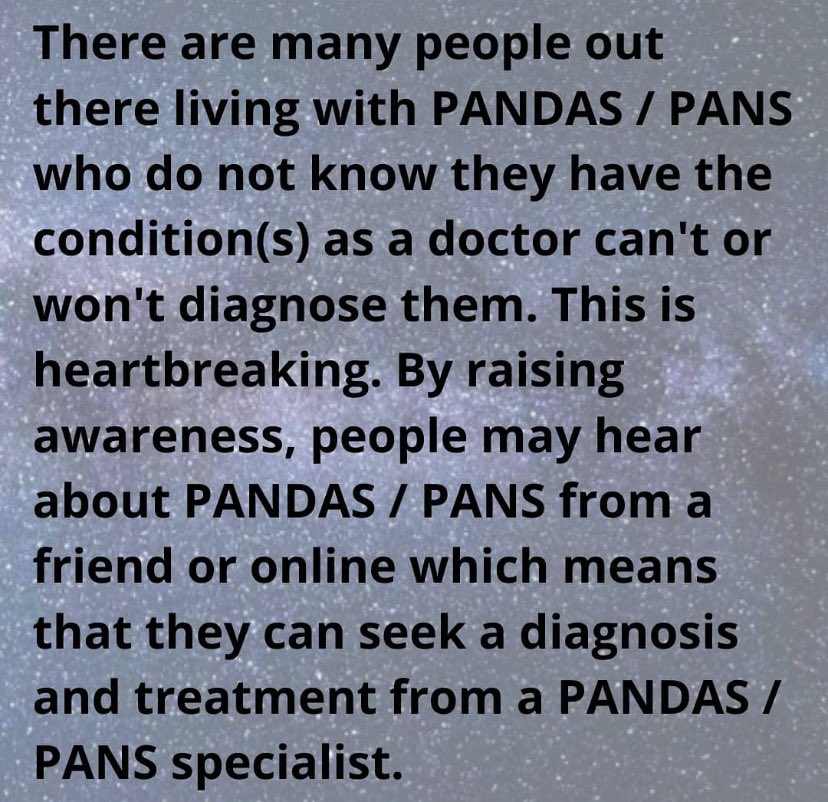 @CharmingAngelCo @realmissfiona @AntheaTurner1 @AlyAShields @thismorning @AlisonHammond @hollywills @Josiestweet @emmakennytv @sara_kayat @PandasPans When my daughter developed symptoms 3 yrs ago she was diagnosed with CFS & PTSD after a ruptured ovarian cyst 15 yrs old. She went from loving life 2 having #OCD #Tics. Thankfully we found @PandasPans 💚, it has taken 3 yrs 2 get a diagnosis. More awareness would help so many