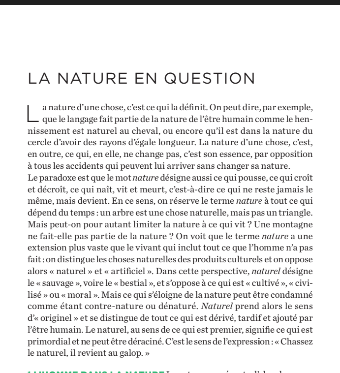 Philo_LeRobert's tweet photo. Analyser une notion, à partir de ses sens communs et d'exemples concrets. Comme un élève sera appelé à le faire au bac, plutôt qu'en plaquant des thèses philosophiques, qu'il ne connaît pas nécessairement.
La notion de Nature #bac2021 #philosophie #ContinuitéPédagogique https://t.co/eZKBOVogLz