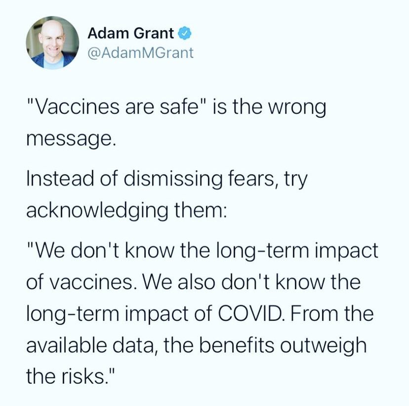 There is so much distrust because of half-truths and outright lies. Everyone is treated like a brainless moron. Let the people decide for themselves, but always feed them correct and honest information.