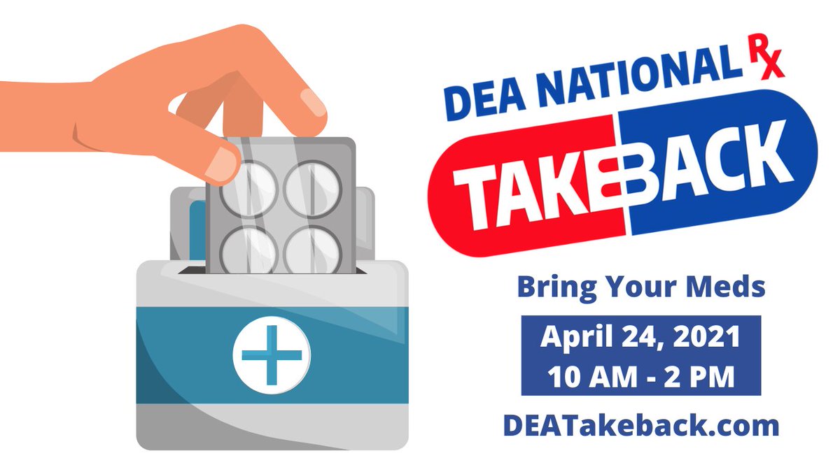 DEAHQ's tweet photo. #TakeBackDay is Saturday! Follow these steps to prep!
💊 Clean out your unused, unwanted, or expired prescriptions from your medicine cabinet
🔎Find a collection site near you: https://t.co/mwTKE0U9rE https://t.co/vkbtwrDCkv