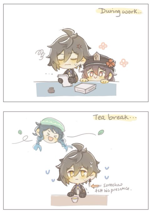 Zhongli is tired XD #tartaglia #GenshinImpact #tartali #zhongli #原神 