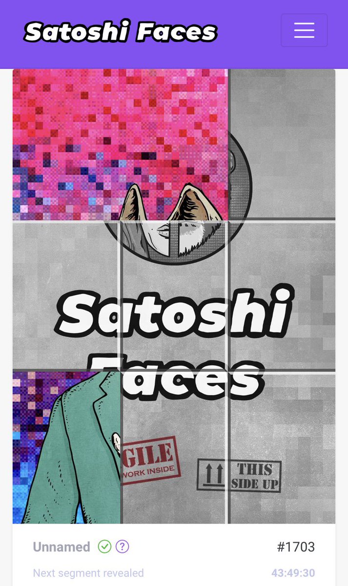 bignftcollector's tweet photo. 3rd segment revealed on one of my SatoshiFaces. HYPED!!!!!!! https://t.co/gl8Wms1BhM