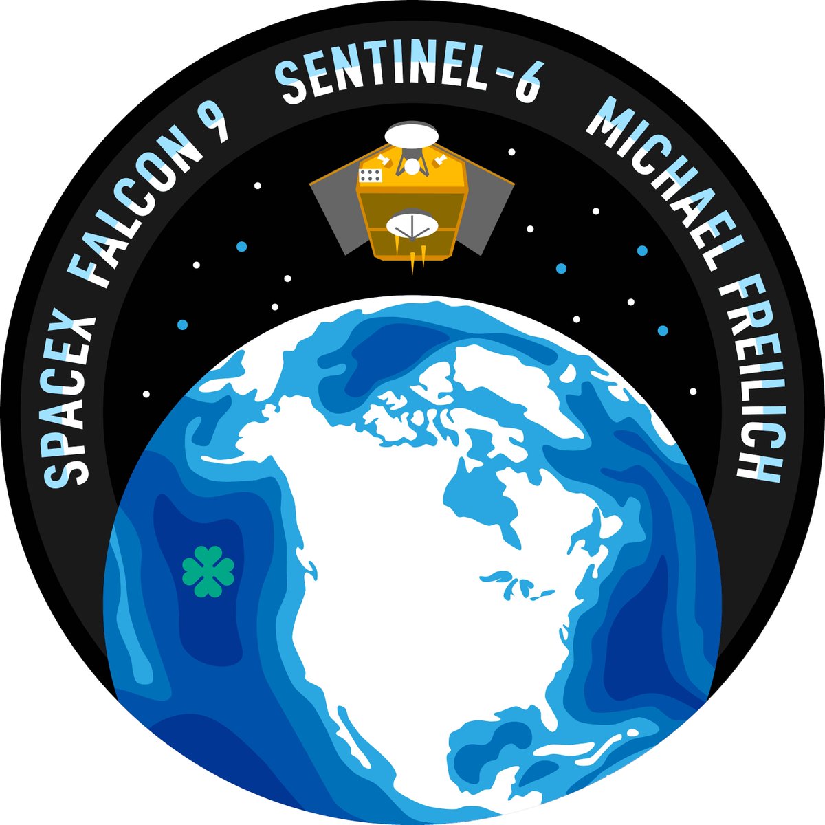 #Sentinel6 mission patch in 3D

Original 2D patch for comparison