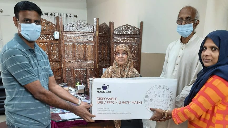 AK Tharanathan (2nd from right) handing over free N95 masks to VMV Orphanage & Welfare Trust, Ollukkara, Thrissur. 'Spreading Masks' is a joint campaign from The Mask Lab + Friends of Tibet Foundation for the Wellbeing aiming to restore the faith of both frontal, health workers striving hard to contain the pandemic. 

You may check the webpage of Friends of Tibet with reports from Business India and Radio Free Asia: https://www.friendsoftibet.org/wellbeing/reports2020/spreading_masks_09112020.html