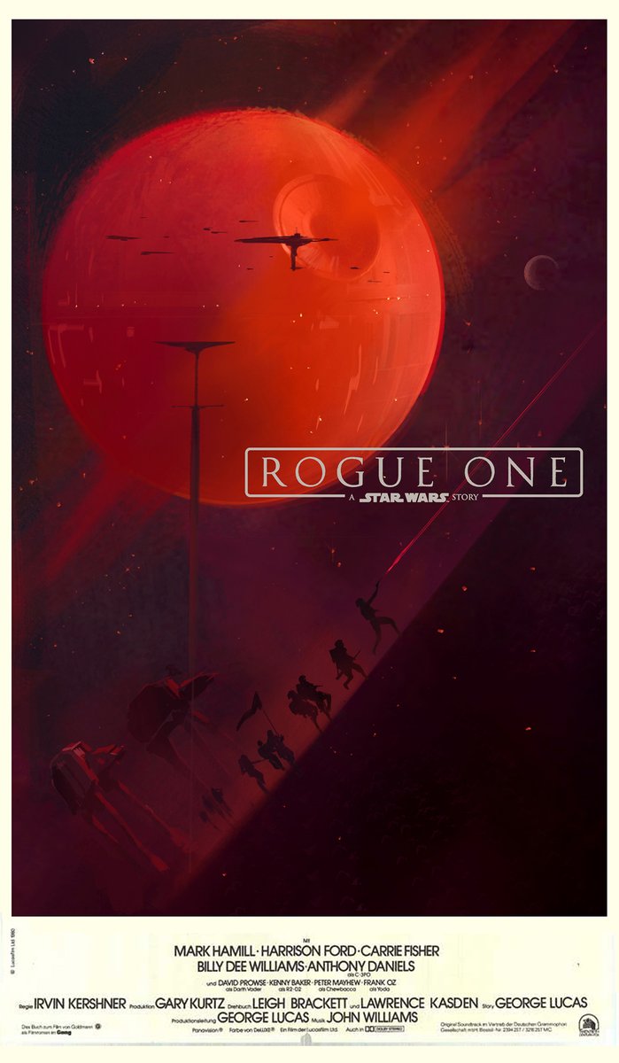 MattAllsopp1's tweet photo. Rogue One Poster sketches. I did these quickly one evening in the office to help the director brainstorm some ideas. 
Never used...apart from on a T-Shirt. 
#RogueOne #StarWars https://t.co/NYkQqVjOuh