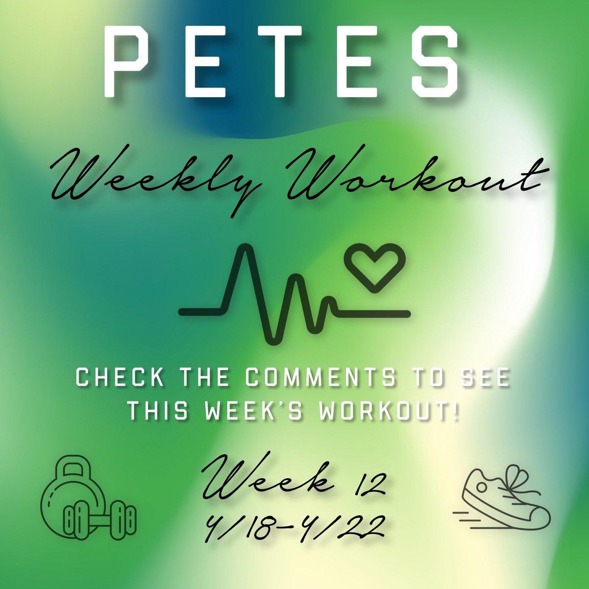 Make sure you go check out our Instagram page for the PETES weekly workout!