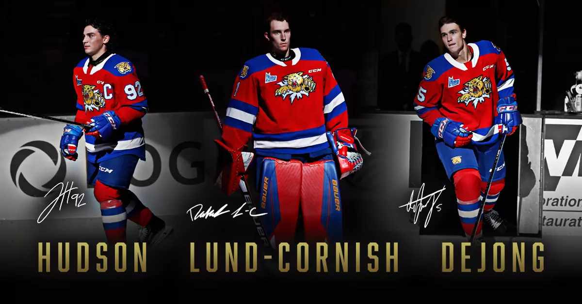 These three Wildcats have played a combined 479 <a href="/QMJHL/">QMJHL</a> regular season games. 

Add one more for each of them when the puck drops this afternoon. 

Thank you Jacob, Dakota and Tristan! 

#DefendTheDen