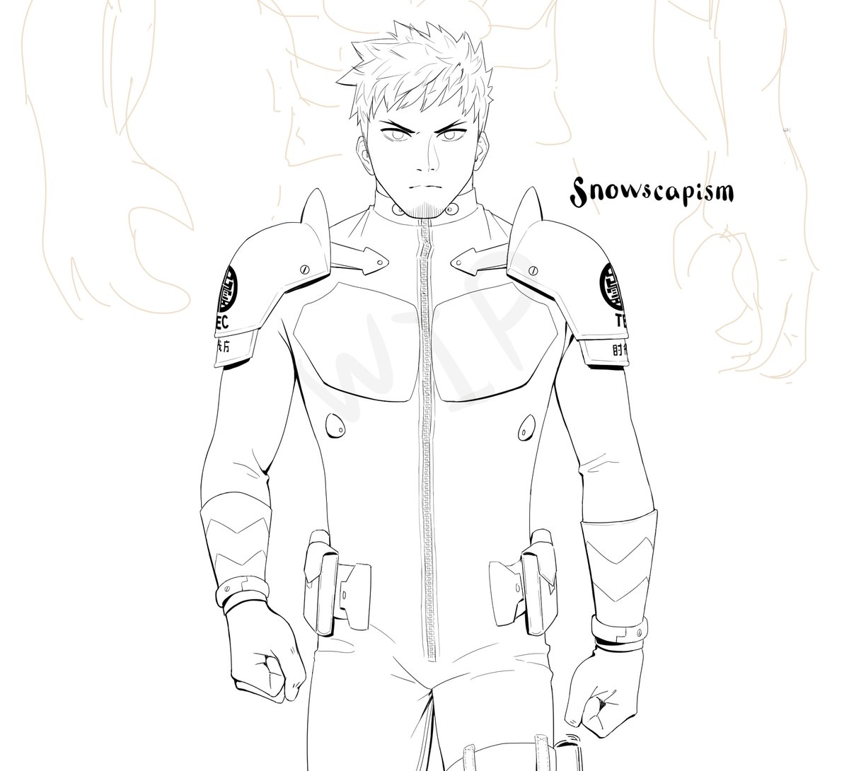 DILF shounen protagonist (he's not that old, but whatever) #KaijuNo8 WIP 