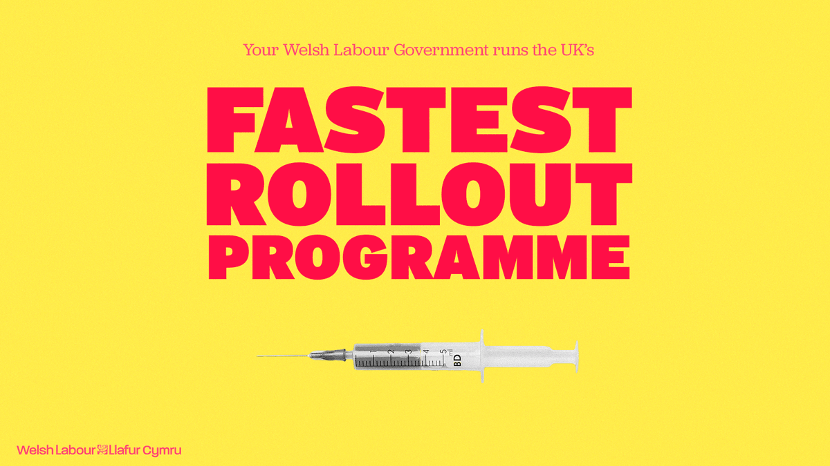 Your Welsh Labour Government is running the fastest, most efficient vaccine programme anywhere in the UK.
 
We've hit all our targets – thanks to our brilliant NHS staff and volunteers. 
 
#ITVElectionDebate #MovingWalesForward
