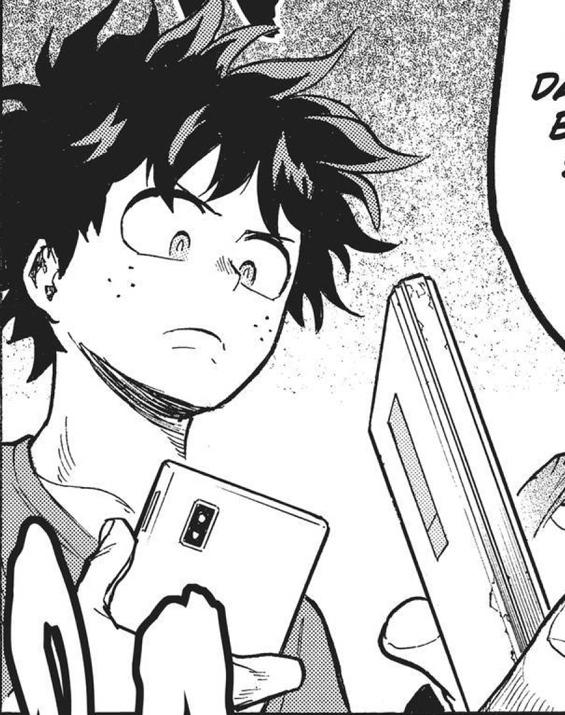 I was ready to say "Well, at least he kept his phone so he can receive text messages from his friends (Kacchan)" to cope but that's not Deku's phone. I just hope AM gave the number to Bakugo and Shoto, they deserve it. 