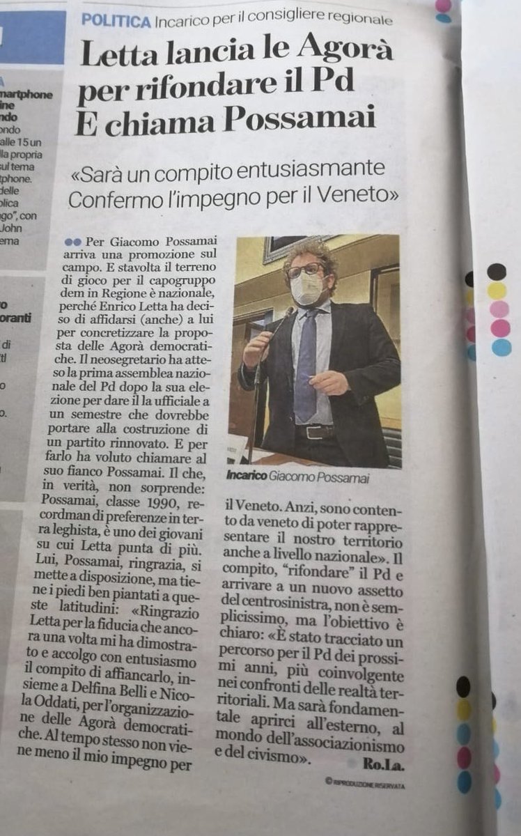 Grazie al segretario @EnricoLetta per la fiducia che ancora una volta mi ha dimostrato. Accolgo con entusiasmo il compito di affiancarlo, assieme a Delfina Belli e Nicola Oddati, per l’organizzazione delle Agorà Democratiche #iocisonoPD