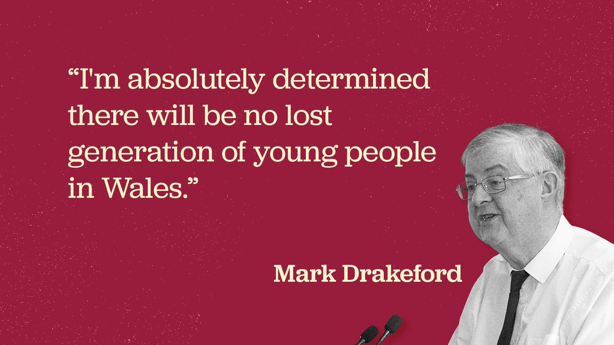 Jobs or education for everyone under the age of 25. <a href="/MarkDrakeford/">Mark Drakeford 🏴󠁧󠁢󠁷󠁬󠁳󠁿</a> just said it – there will be no lost generation of young people in Wales.
#ITVElectionDebate #MovingWalesForward