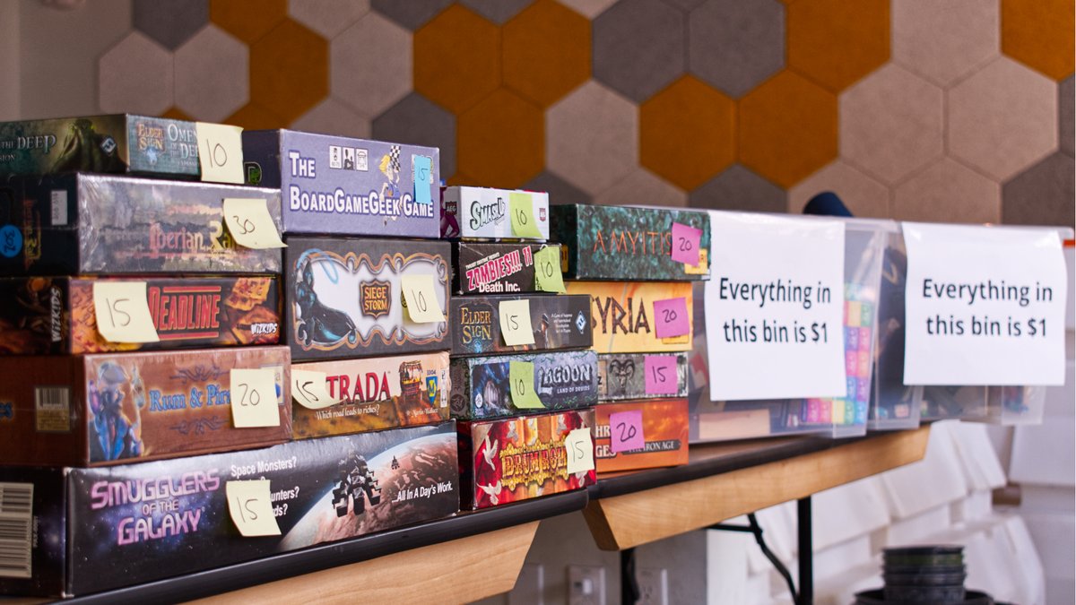 We're once again holding our board game flea market on May 1, 2021 at 10am, coinciding with the North Shattuck Association's Sidewalk Sale. VPC and a dozen other sellers will have hundreds of games for sale! Also, we wont  be open to sit-down cafe traffic until after the event.