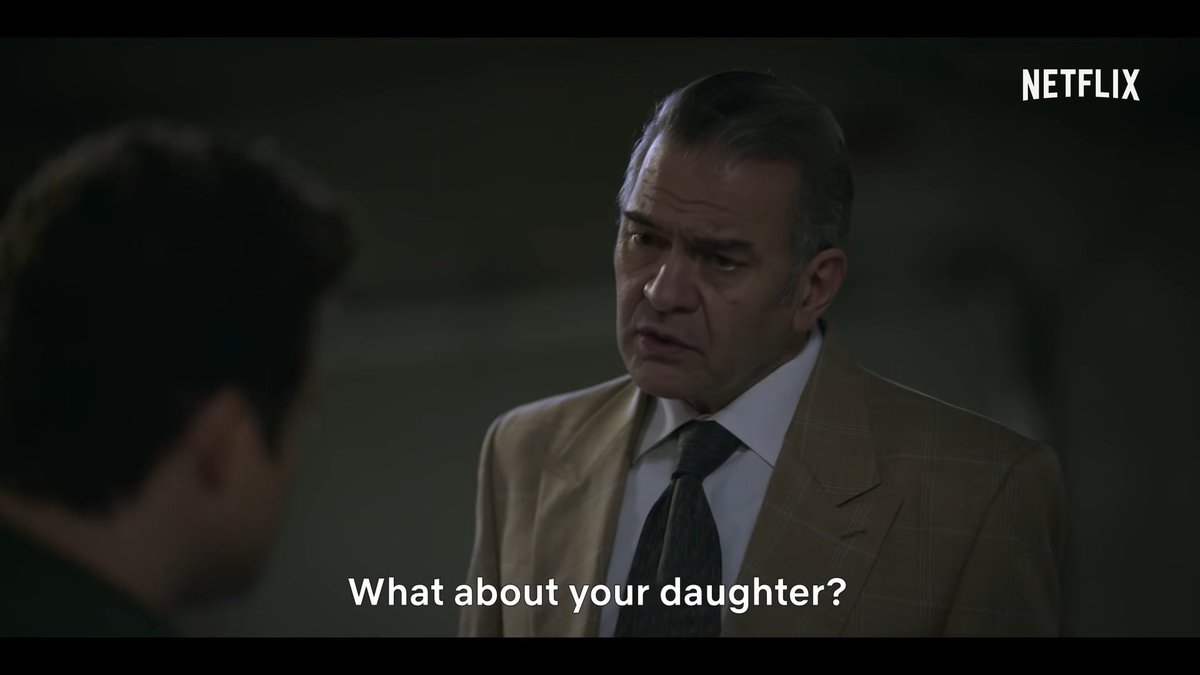 As seen in the trailer for season 2, Luismi’s manager will ask about his daughter. Contrary to what the trailer has us believe, I think this scene will happen in the first timeline and not in the second timeline, but I could be wrong.  #LuisMiguelLaSerie