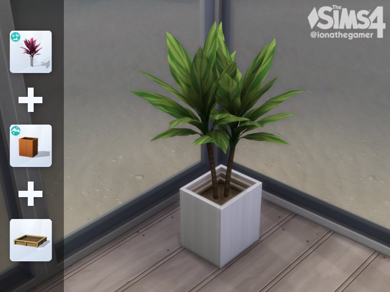 Object combo idea 🪴 (No CC, mods or debug)

Items used:
🌿 Ti Tree (Island Living)
🪣 Wastesmart Deluxe Trashcan (Snowy Escape)
🟫 Garden Planter Box (Base Game)

More info on my insta: 
instagram.com/p/CNyR-TUlbKR/…

#TheSims4 #Sims4 #ShowUsYourBuilds #TS4 @simsshare   #SimmerSupport