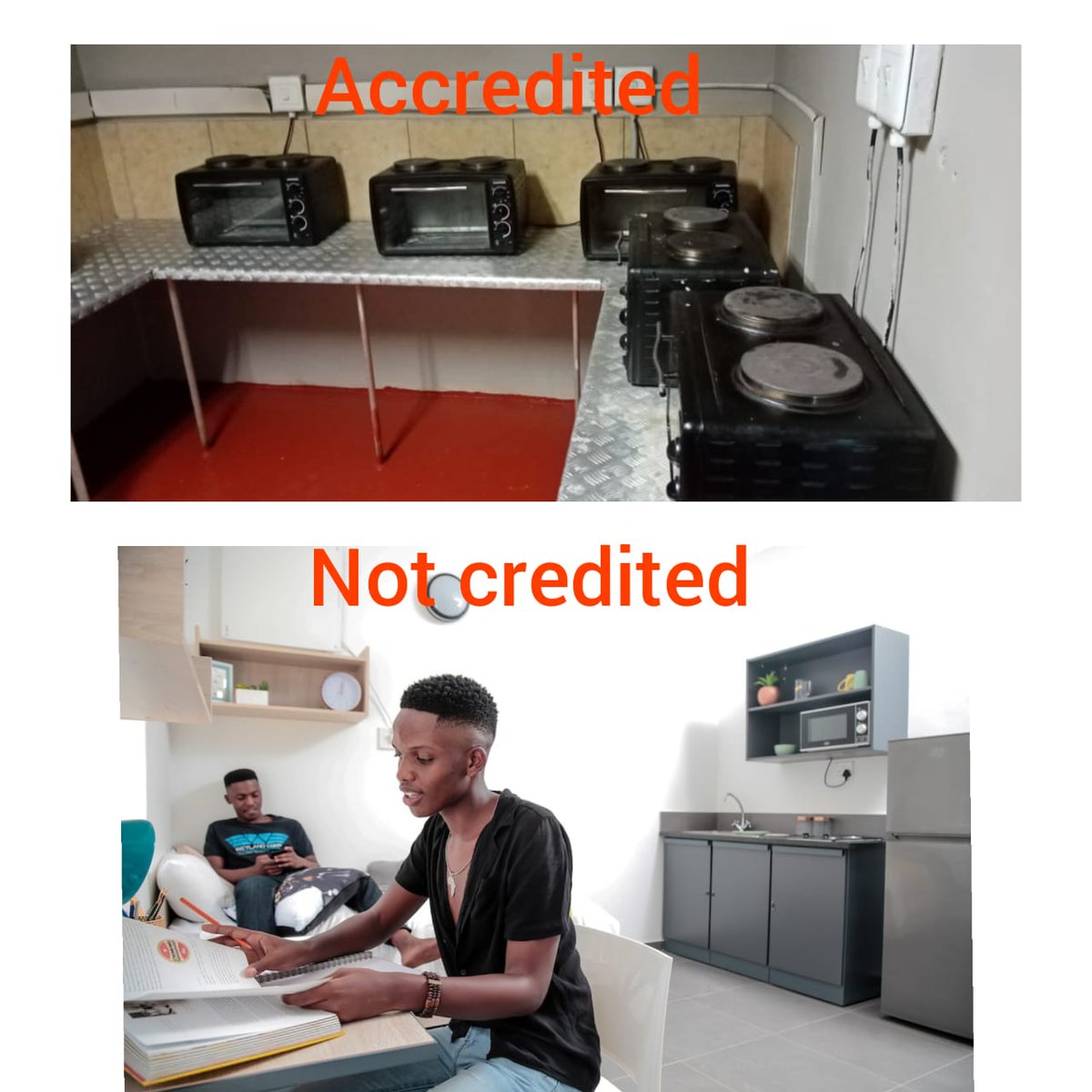 Ayanda40761762's tweet photo. This is how students are expected to cook on a kitchen that is being shared by 35+ students, while there's a kitchen that can be shared by 2 students and @mediauj is denying to accredit it.

#UJAllowancesHeldRansom
#UJAccreditUsNow
#CovidOrHunger 
#RIPLonwabo
#RockVille5 https://t.co/1jOf61MQe9