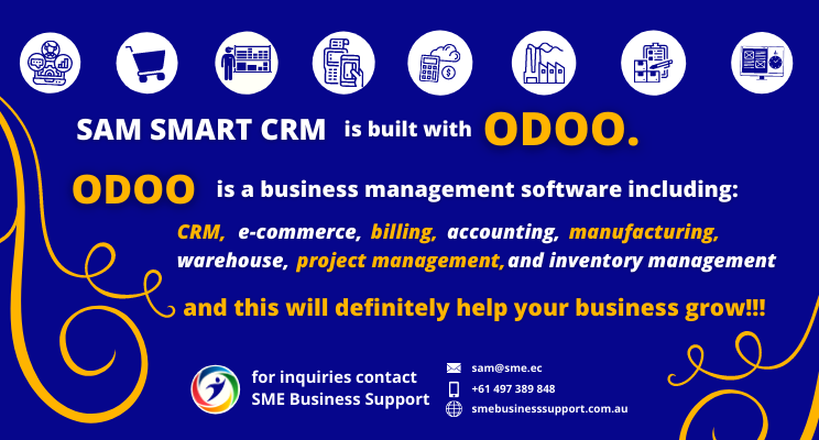 argardiner00's tweet photo. SAM SMART CRM is built with ODOO.
ODOO is a business management software including:
✔️ CRM
✔️e-commerce
✔️billing
✔️accounting
✔️manufacturing
✔️warehouse
✔️project management
✔️inventory management
and this will help your business grow!!!
#smebusinesssupport #crm #odoo https://t.co/O88ASfNdcl