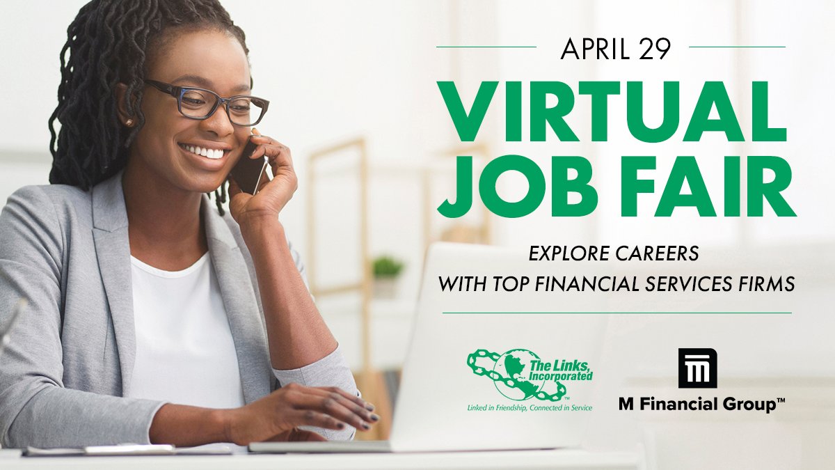The Links, Incorporated (@linksinc) on Twitter photo Looking for career opportunities with some of the leading insurance and financial services firms in the industry? Join us on 4/29, from 5-8 p.m. EDT for the Virtual Job Fair! Learn more about the event and register here: …elinksincorporated-jobfair.vfairs.com/en/ #linksinc #mfinancial #careerlinks Looking for career opportunities with some of the leading insurance and financial services firms in the industry? Join us on 4/29, from 5-8 p.m. EDT for the Virtual Job Fair! Learn more about the event and register here: …elinksincorporated-jobfair.vfairs.com/en/ #linksinc #mfinancial #careerlinks