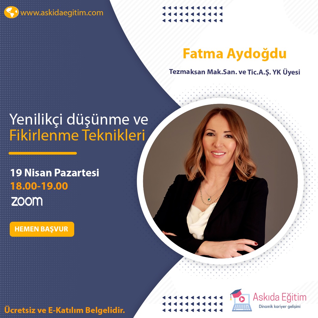 askidaegitim's tweet photo. Fatma Aydoğdu ile birlikte gerçekleştireceğimiz "Yenilikçi Düşünme ve Fikirlenme Teknikleri"  eğitimimizde sizleri de aramızda görmek isteriz. 

Eğitim sonunda katılımcılara “e-Katılım Belgesi” verilecektir.

https://t.co/7Gc1s7ieAr

#askida #askidaegitim #yenilikçi #teknik https://t.co/e6xFombquK