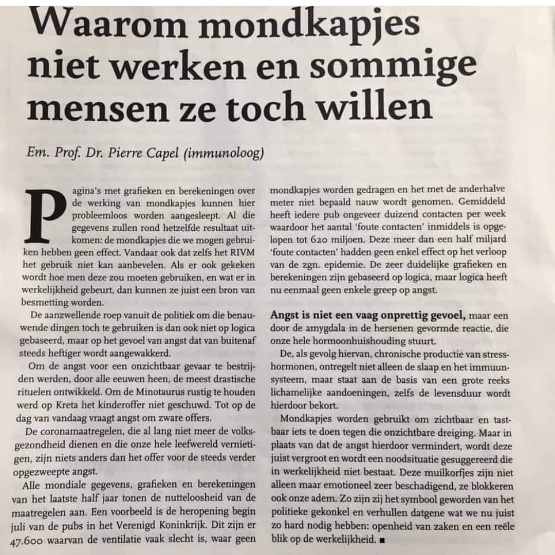 Dit stuk van Pierre Capel uit Gezond Verstand zou iedereen aan de muur moeten spijkeren.