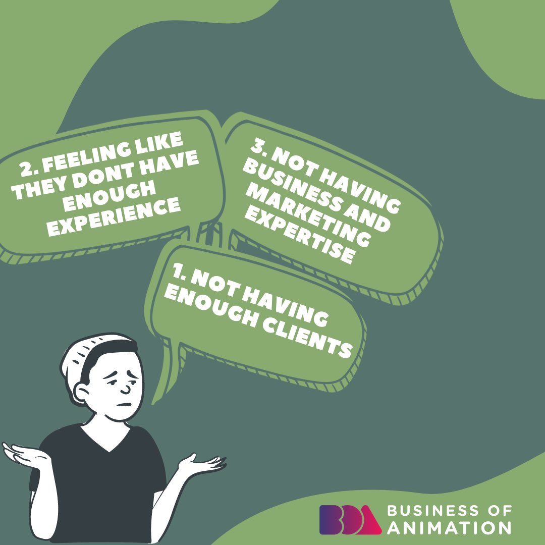 animationbiz's tweet photo. 3. Not having business and marketing expertise
4. Not having enough money
5. Shrinking client budgets
6. Big animation studios outsourcing to low wage countries

#AnimatorStruggles #AnimatorsStruggles #AnimatorProblems #AnimatorsProblems #AnimationProblems
#AnimationBusiness https://t.co/FcgRpns0td