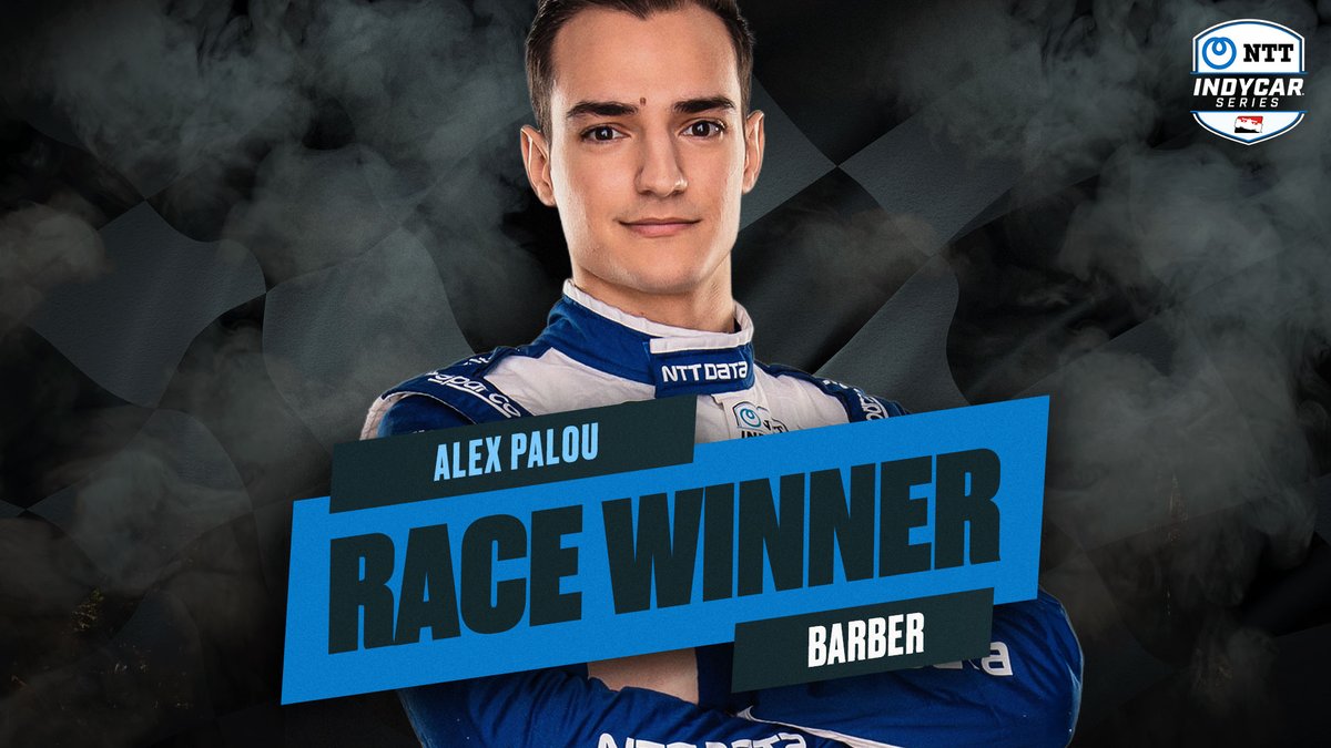 IndyCaronNBC's tweet photo. FIRST CAREER WIN! 🏁

@AlexPalou wins the @IndyCar season opener at @BarberMotorPark! https://t.co/ONZboL7roD