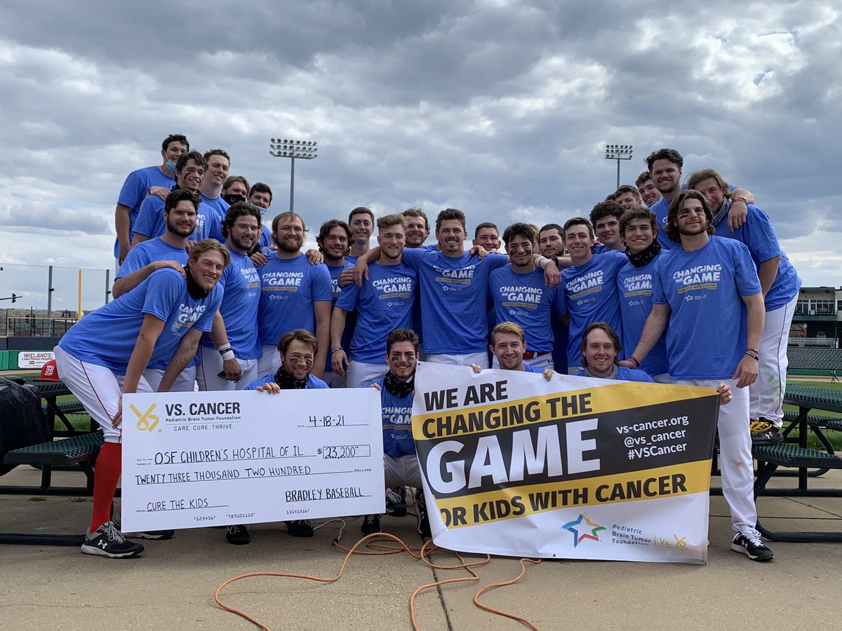 BradleyBaseball's tweet image. Q: What will $23,200 buy you?

A: One heck of a haircut!

What a weekend:

☑️ Celebrate the life of Mitch Janssen
☑️ Hold the top scoring offense in the nation to 8 runs in a 3-games-to-1 series win
☑️ Remind everyone, some things are more important

@Vs_Cancer @d1baseball