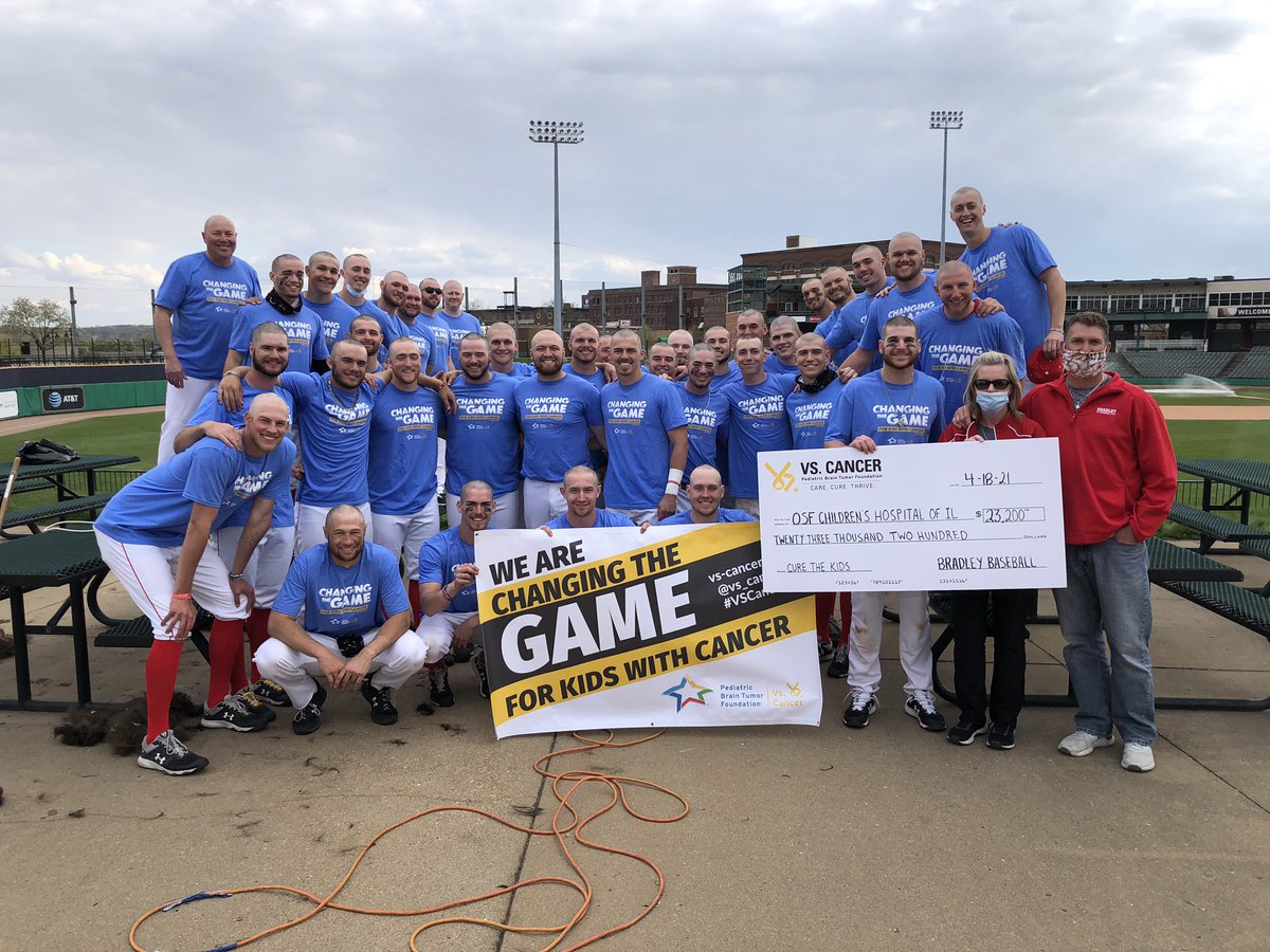 BradleyBaseball's tweet image. Q: What will $23,200 buy you?

A: One heck of a haircut!

What a weekend:

☑️ Celebrate the life of Mitch Janssen
☑️ Hold the top scoring offense in the nation to 8 runs in a 3-games-to-1 series win
☑️ Remind everyone, some things are more important

@Vs_Cancer @d1baseball