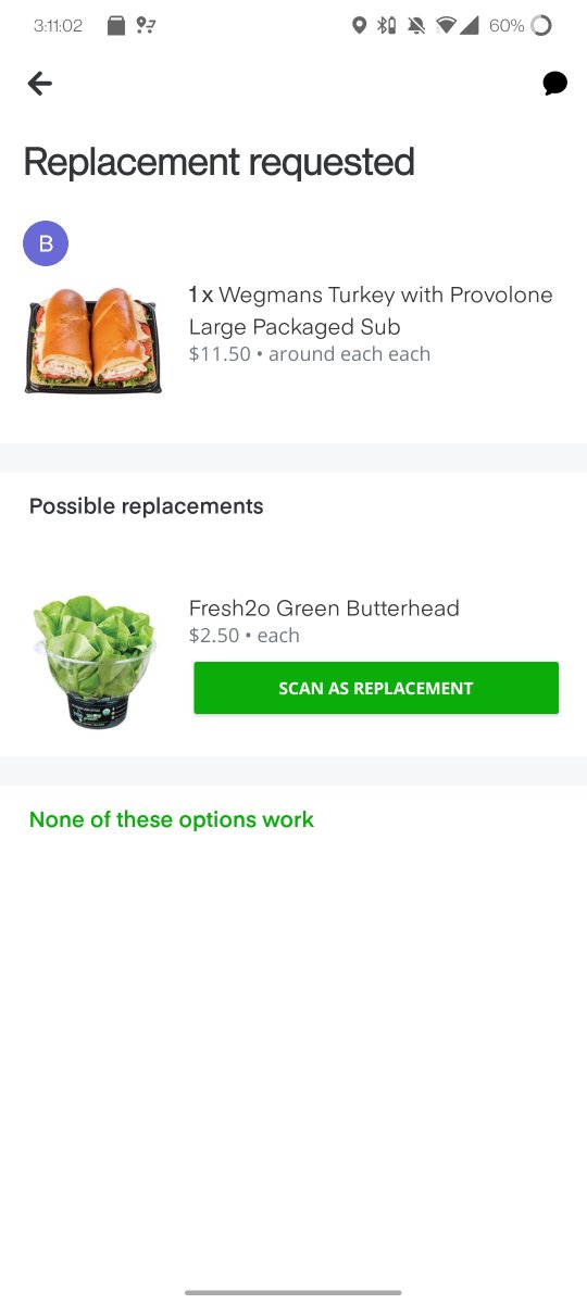InstacartShopp2's tweet photo. @WildPreciousNow @Instacart I was doing an order today and look at this wonderful replacement recommendation. I couldn't have thought of a better substitute myself. https://t.co/PV8i3FDnfV