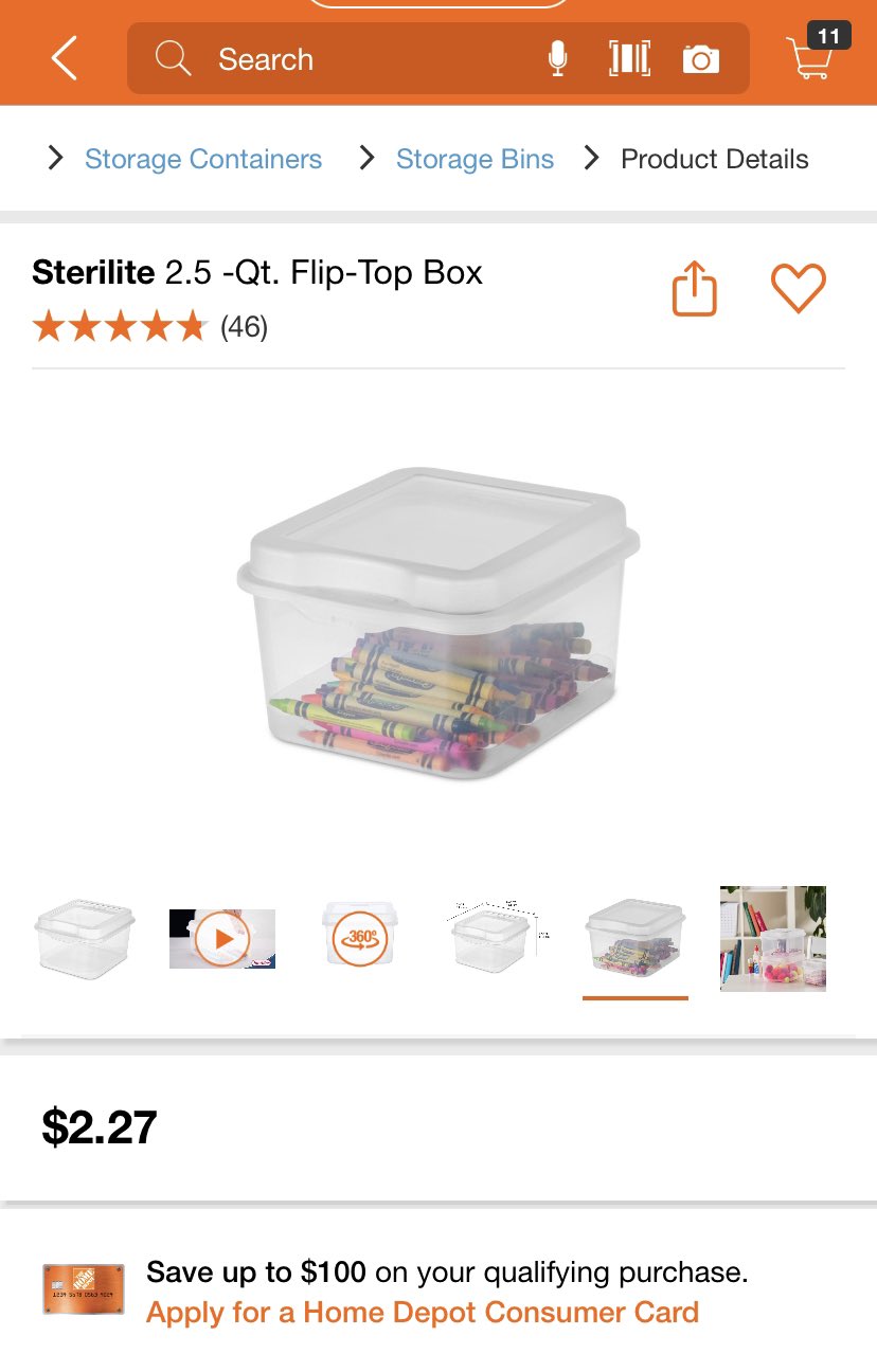 Sterilite FlipTop Plastic, Clear, Set of 12 